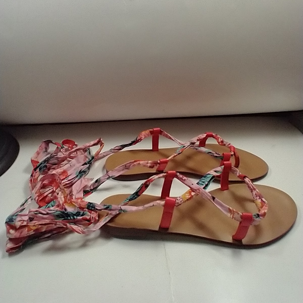 J. Crew Liberty Floral Print Wrap Sandals Women's sz 6